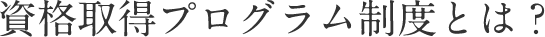 資格取得プログラム制度とは？